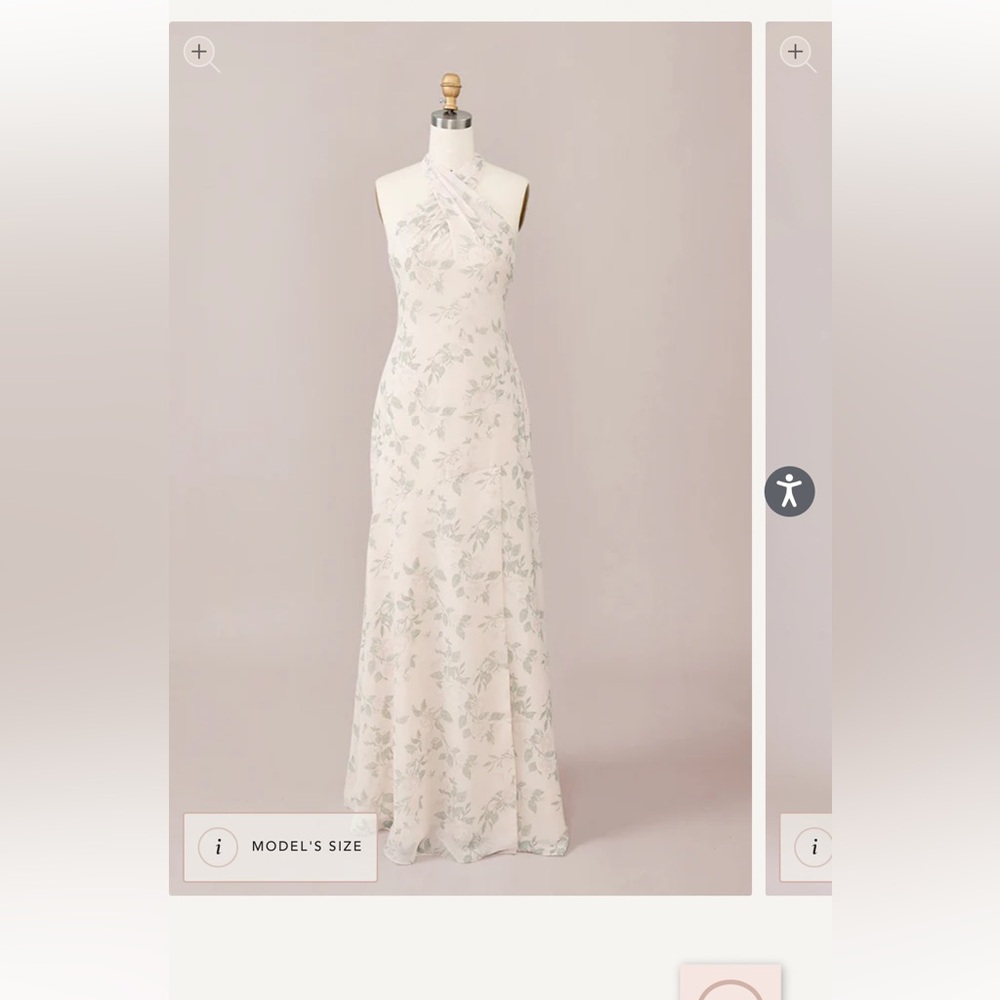 Elegant Floral Print Bridesmaid Dress